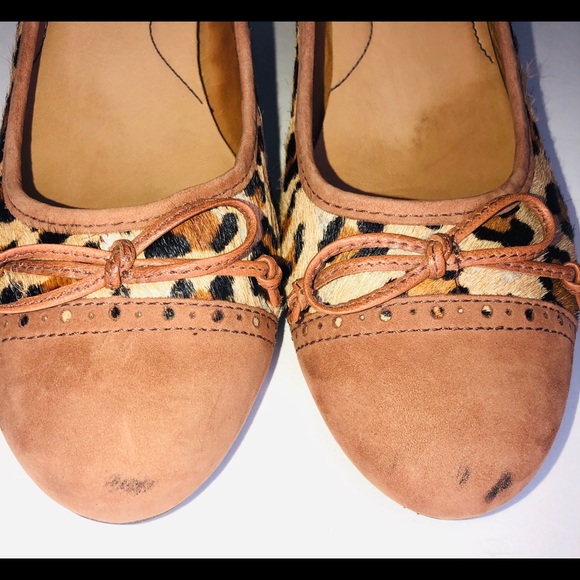 Sebago Camel Leopard Animal Print Wedge Heel 7 - Picture 9 of 13